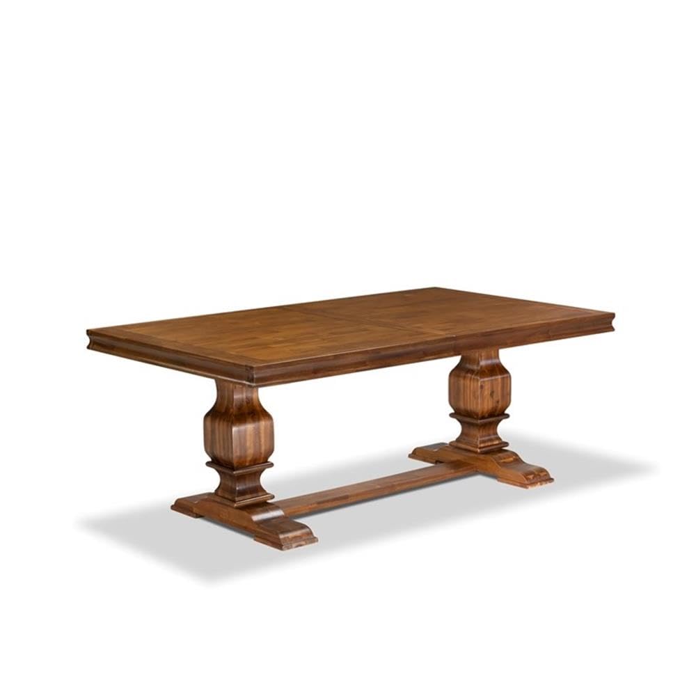9-Piece Acacia Wood Dining Table Set with Faux Leather Chairs N174042