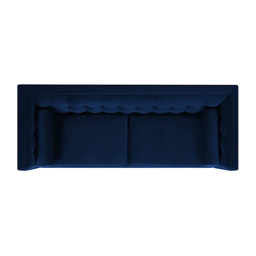84" Navy Blue Velvet Tufted Sofa F149