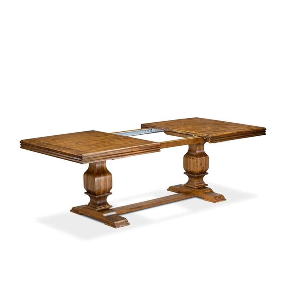 9-Piece Acacia Wood Dining Table Set with Faux Leather Chairs N174042