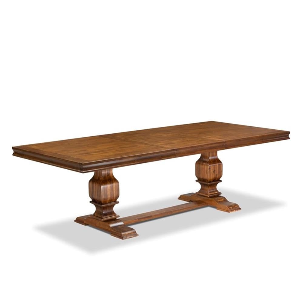 9-Piece Acacia Wood Dining Table Set with Faux Leather Chairs N174042