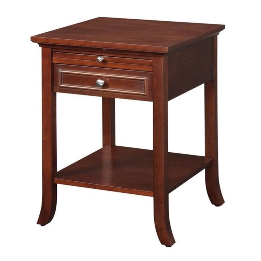 Espresso Mahogany Wood End Table Set of 2 T61576