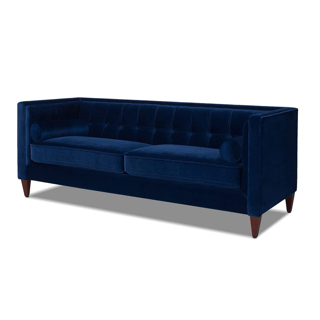 84" Navy Blue Velvet Tufted Sofa F149