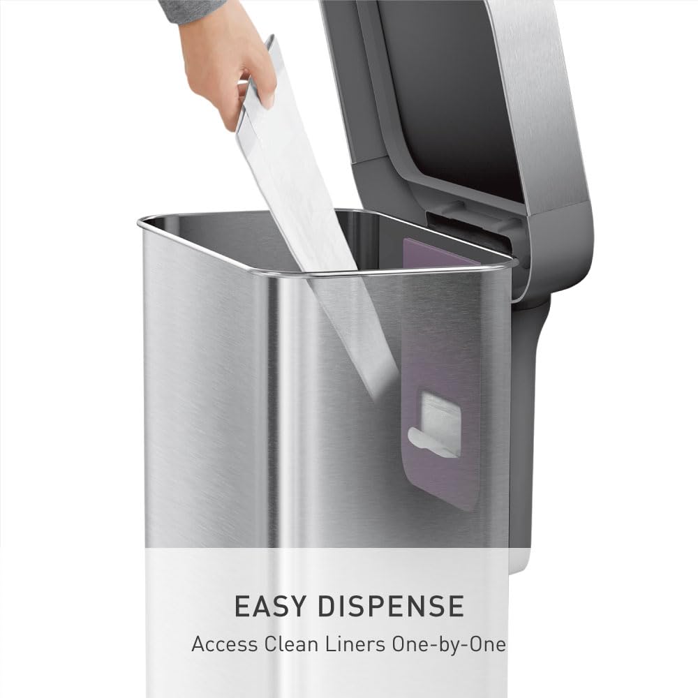 45L Brushed Stainless Steel Rectangular Step Can H377270