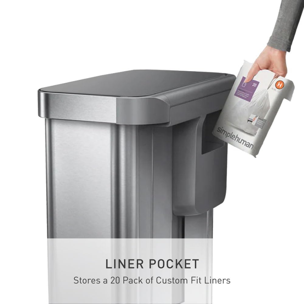45L Brushed Stainless Steel Rectangular Step Can H377270