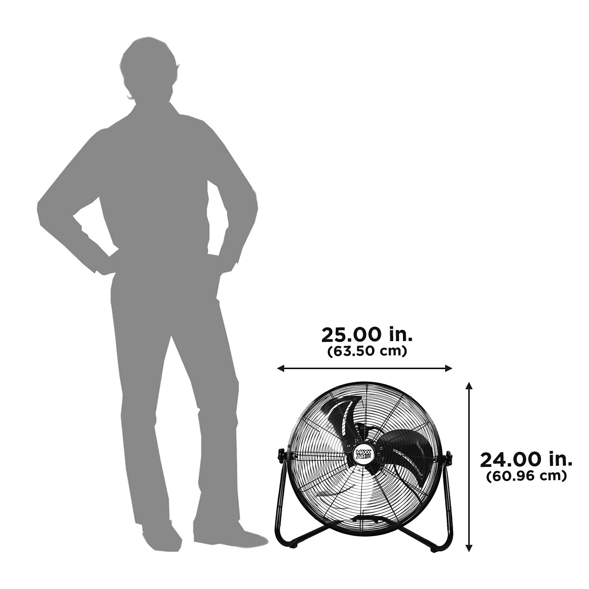 20 Inch 3-Speed High Velocity Metal Floor Fan V36774