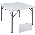 White Square Folding Card Table Y107
