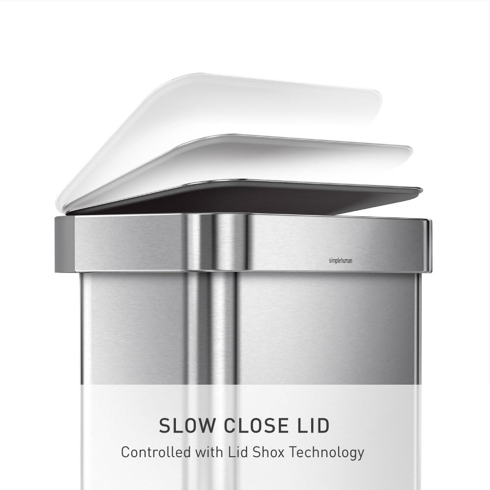45L Brushed Stainless Steel Rectangular Step Can H377270
