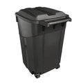 45 Gallon Black Wheeled Trash Can with Lid C7393