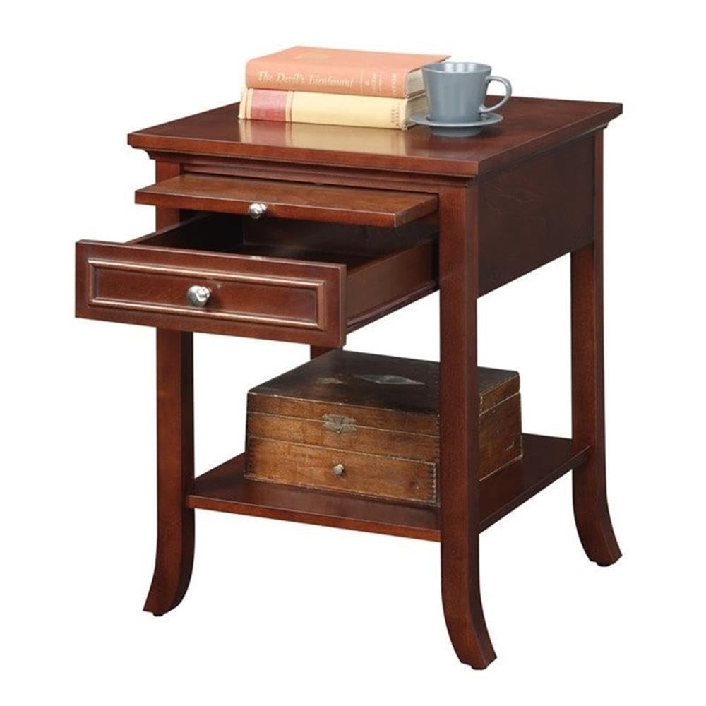 Espresso Mahogany Wood End Table Set of 2 T61576