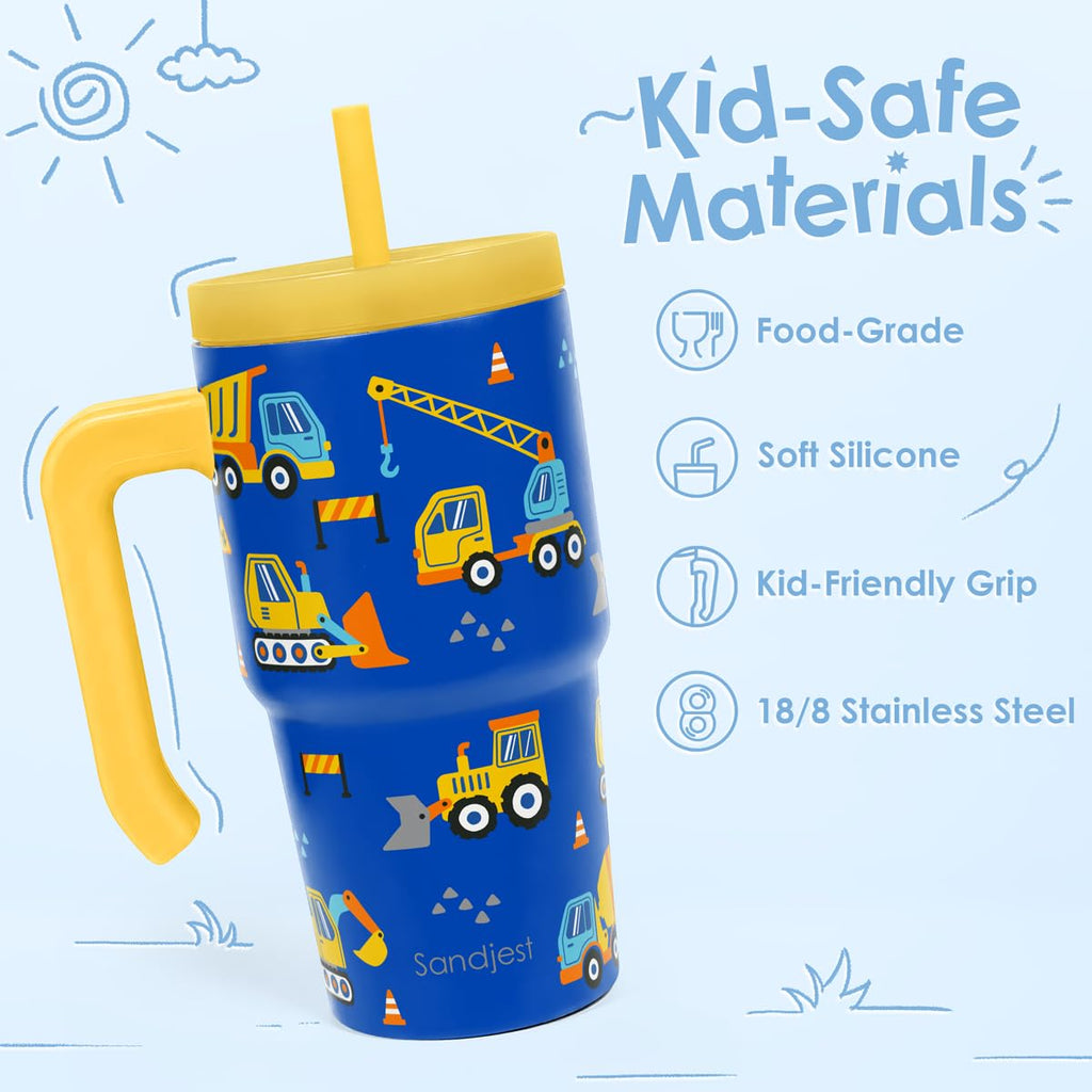 20oz Insulated Stainless Steel Tumbler with Handle and Straw Lid L497927