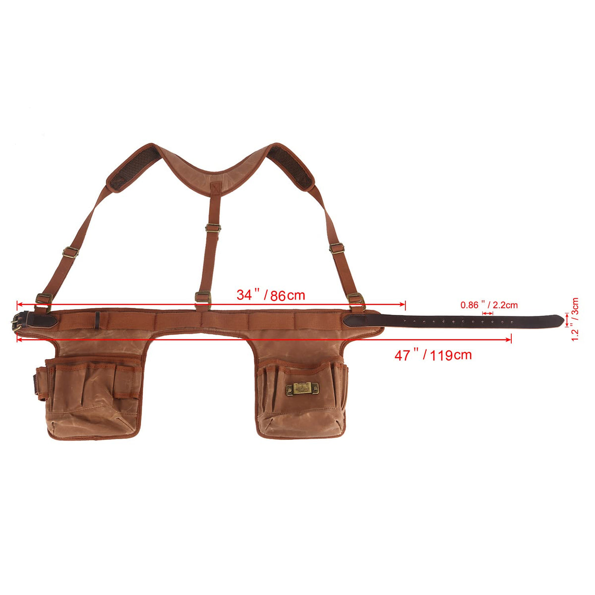 Tool Belt Bag with Suspenders 5+ Pockets Z792469