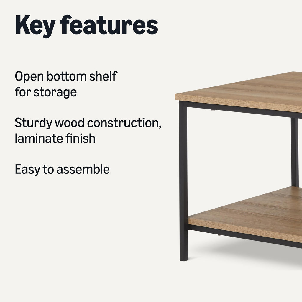 Rectangular Wooden Coffee Table with Bottom Shelf S138222
