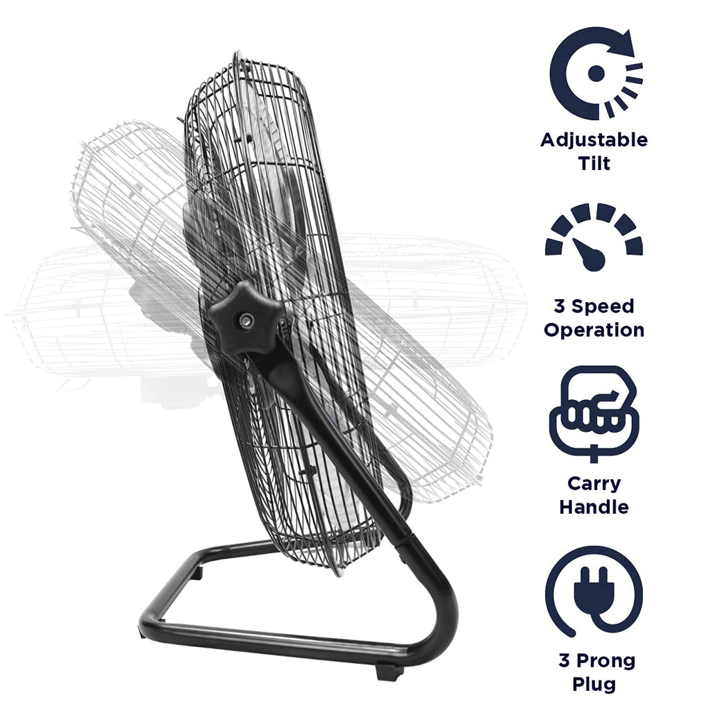 20 Inch 3-Speed High Velocity Metal Floor Fan V36774