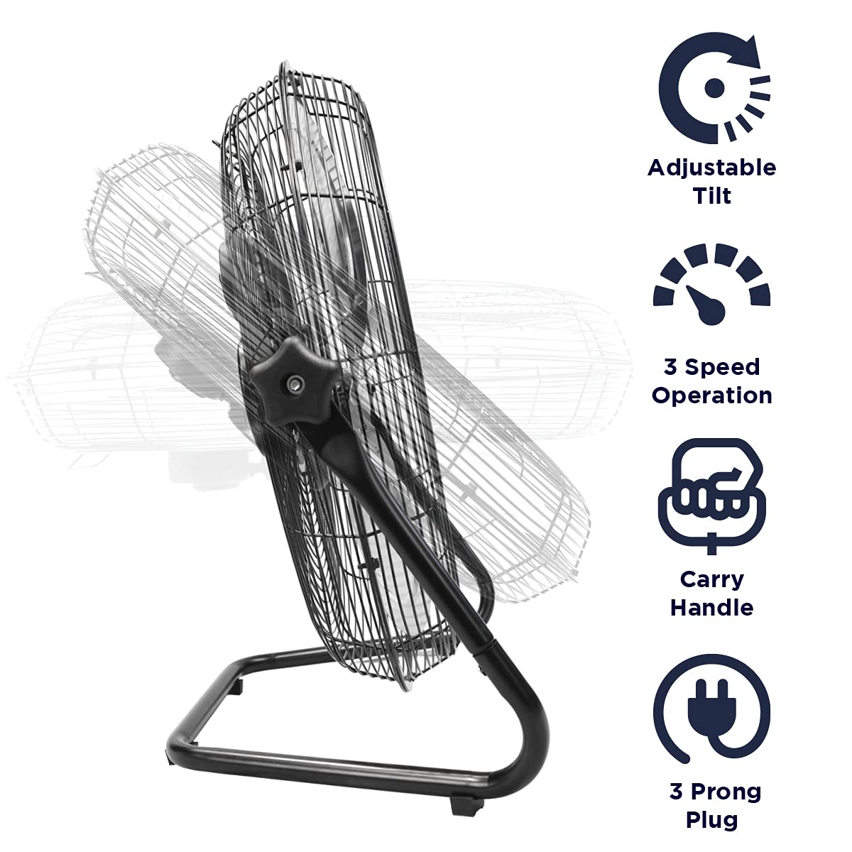 20 Inch 3-Speed High Velocity Metal Floor Fan V36774
