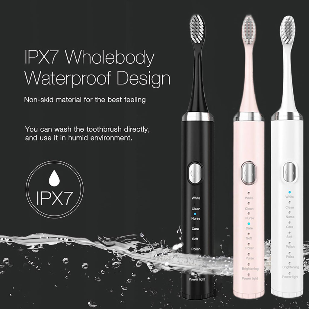 Rechargeable Electric Toothbrush with 4 Replacement Heads D196