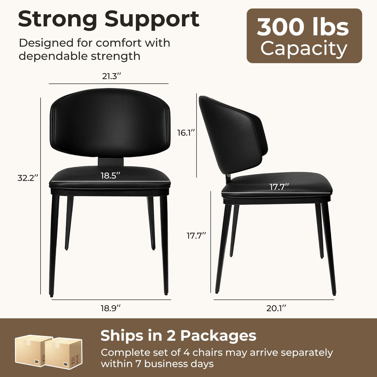 Dining Chairs Set of 4 Faux Leather R120