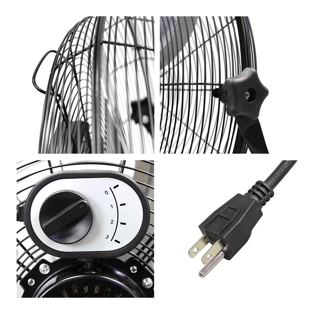 20 Inch 3-Speed High Velocity Metal Floor Fan V36774