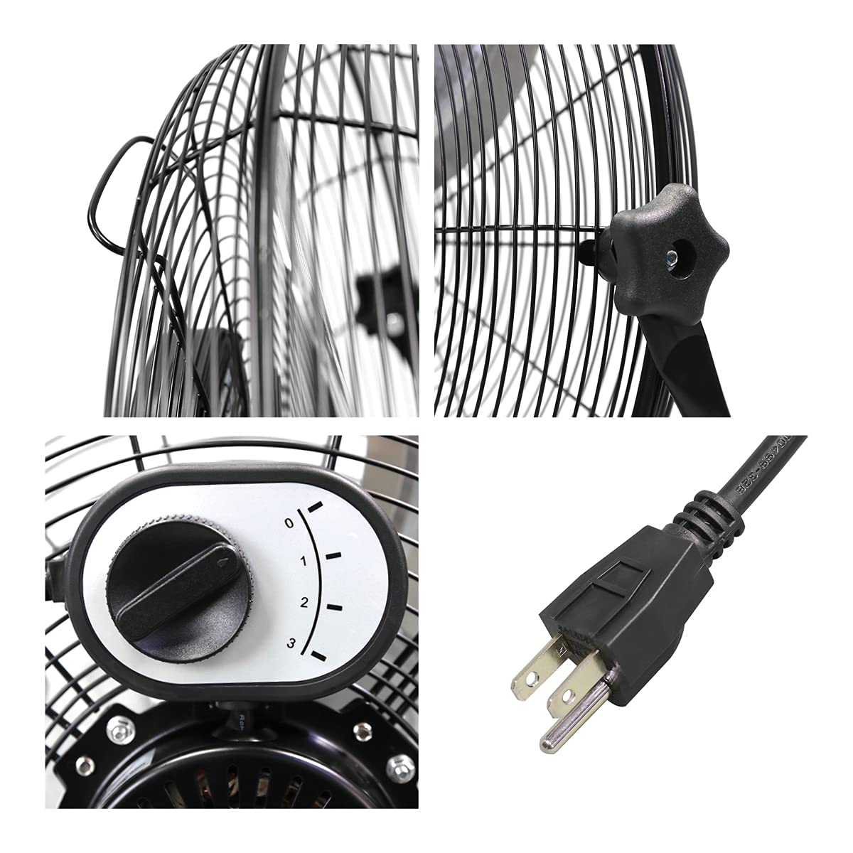20 Inch 3-Speed High Velocity Metal Floor Fan V36774