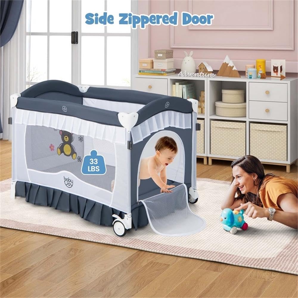 Portable Baby Crib with Bassinet and Changing Table V123