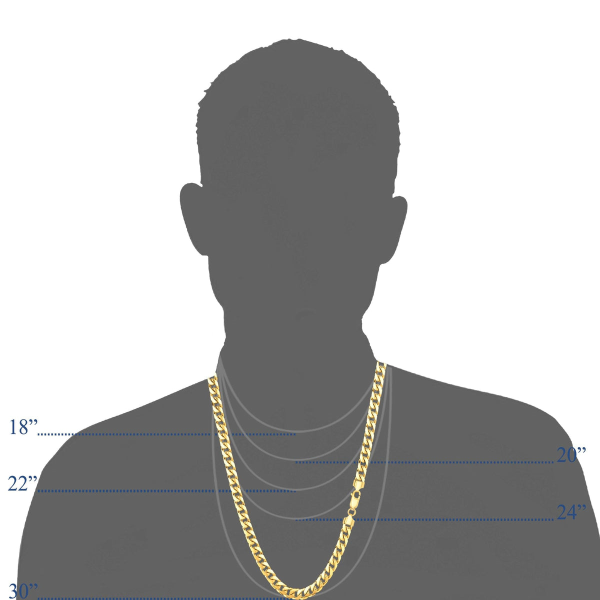 14k Yellow Gold Cuban Link Chain Necklace 5.8mm S61059