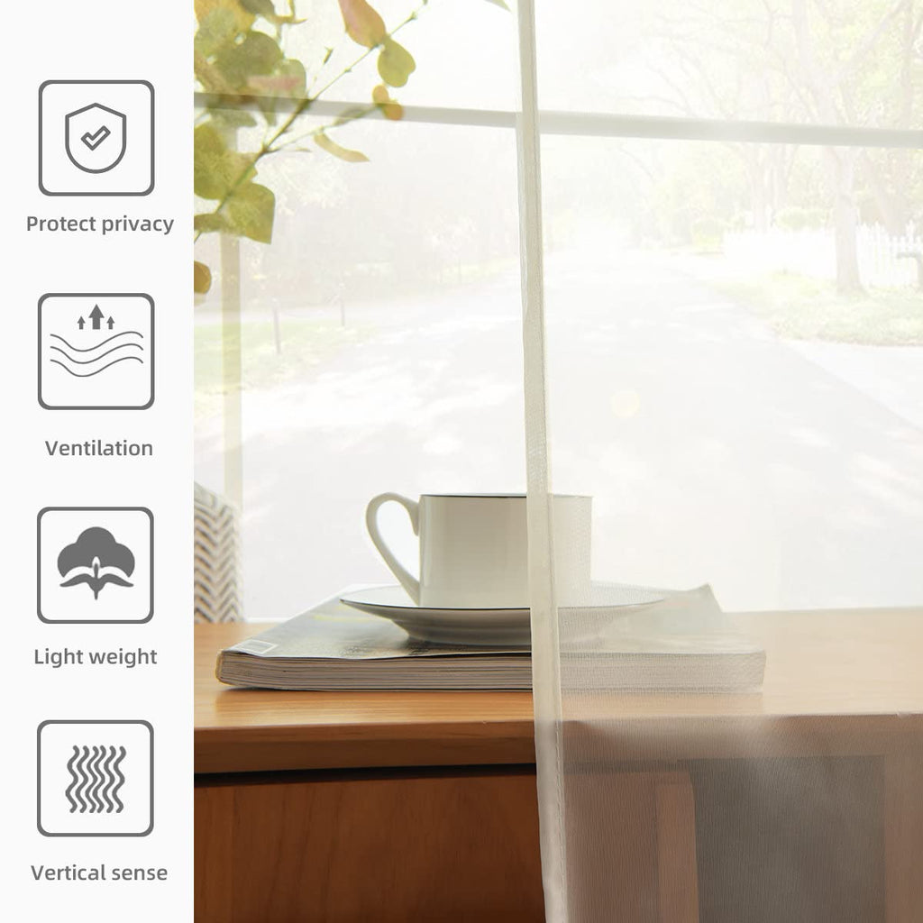 Solid Sheer Rod Pocket Curtain 2 Panels 52 Inch Width 84 Inch Long P55359