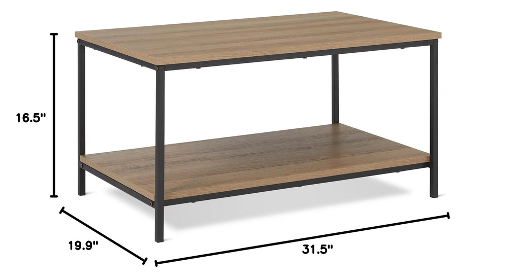 Rectangular Wooden Coffee Table with Bottom Shelf S138222
