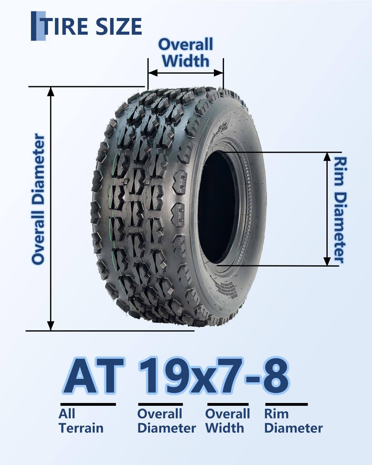 19x7-8 4 Ply Tubeless All-Terrain Tires Set of 2 U741460