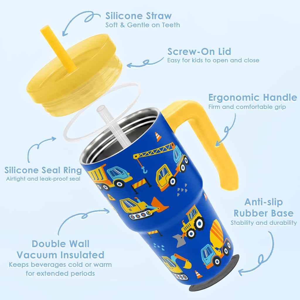 20oz Insulated Stainless Steel Tumbler with Handle and Straw Lid L497927