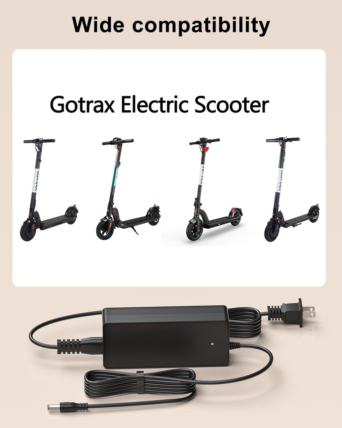 42V 2A Electric Scooter Charger with LED Indicator Light D447