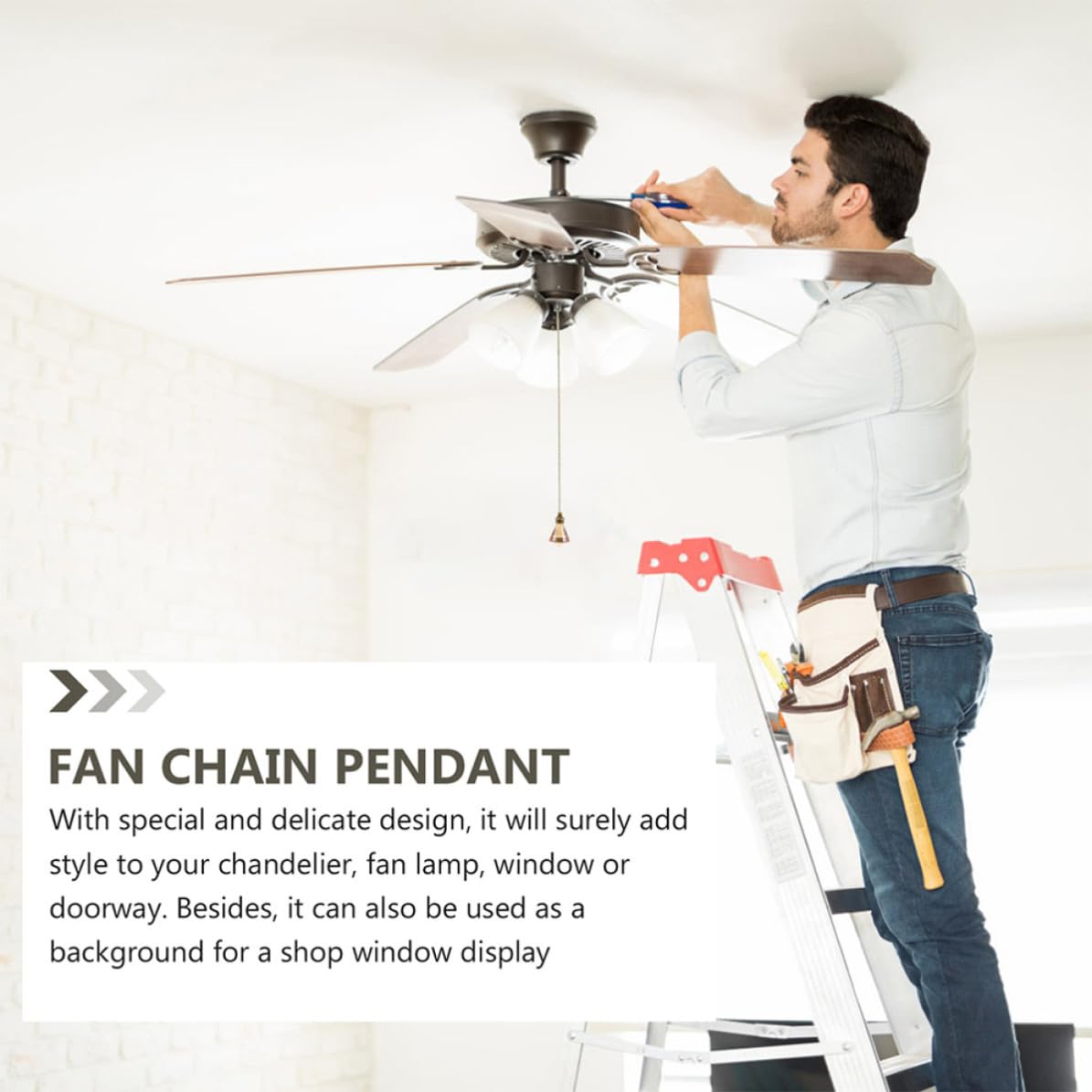 Ceiling Fan Pull Chain Crystal Pendant T4152