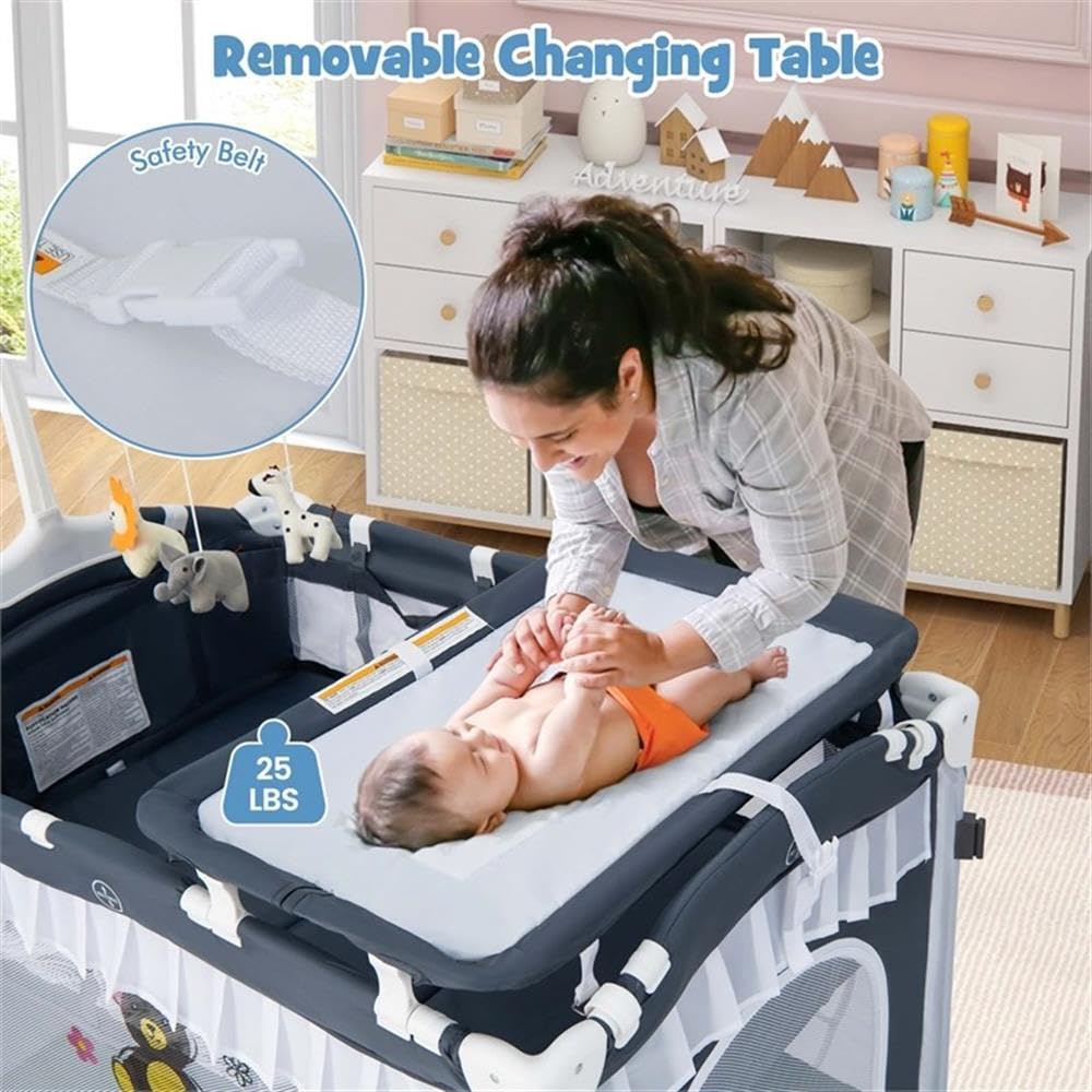 Portable Baby Crib with Bassinet and Changing Table V123