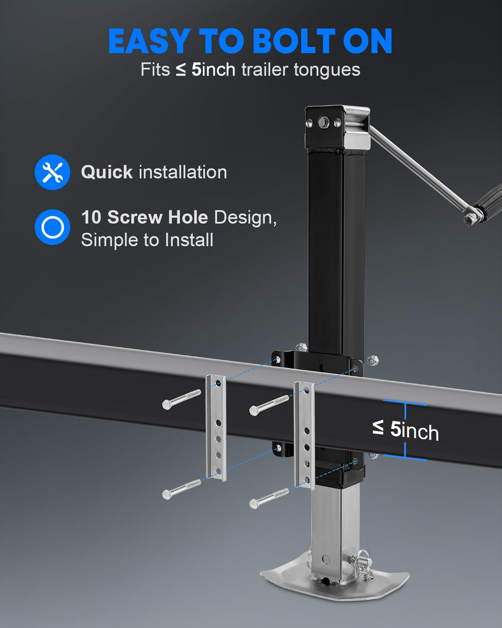 8000 lbs Adjustable Manual Trailer Jack H87345