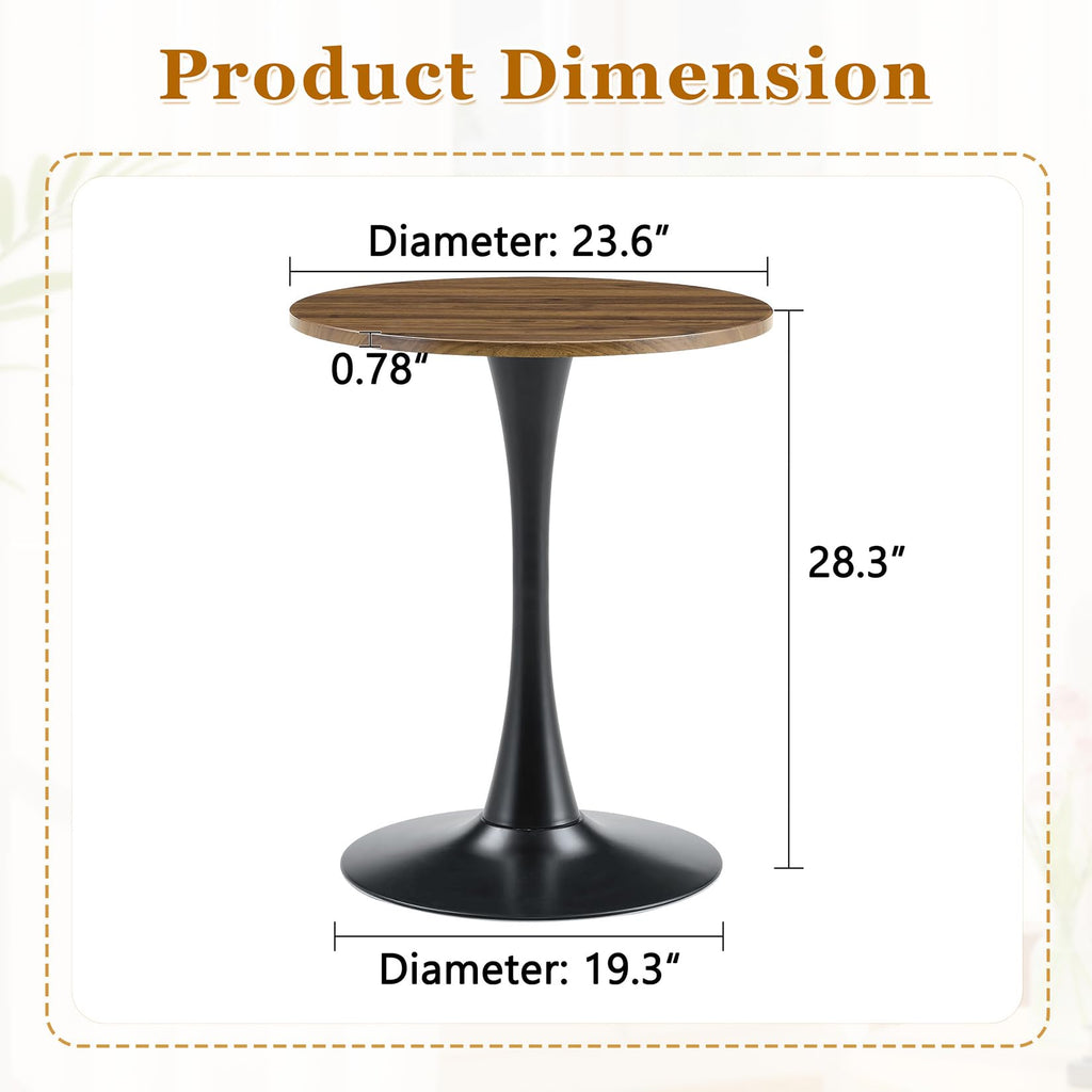 3-Piece Round Dining Table Set with 2 Chairs I172328