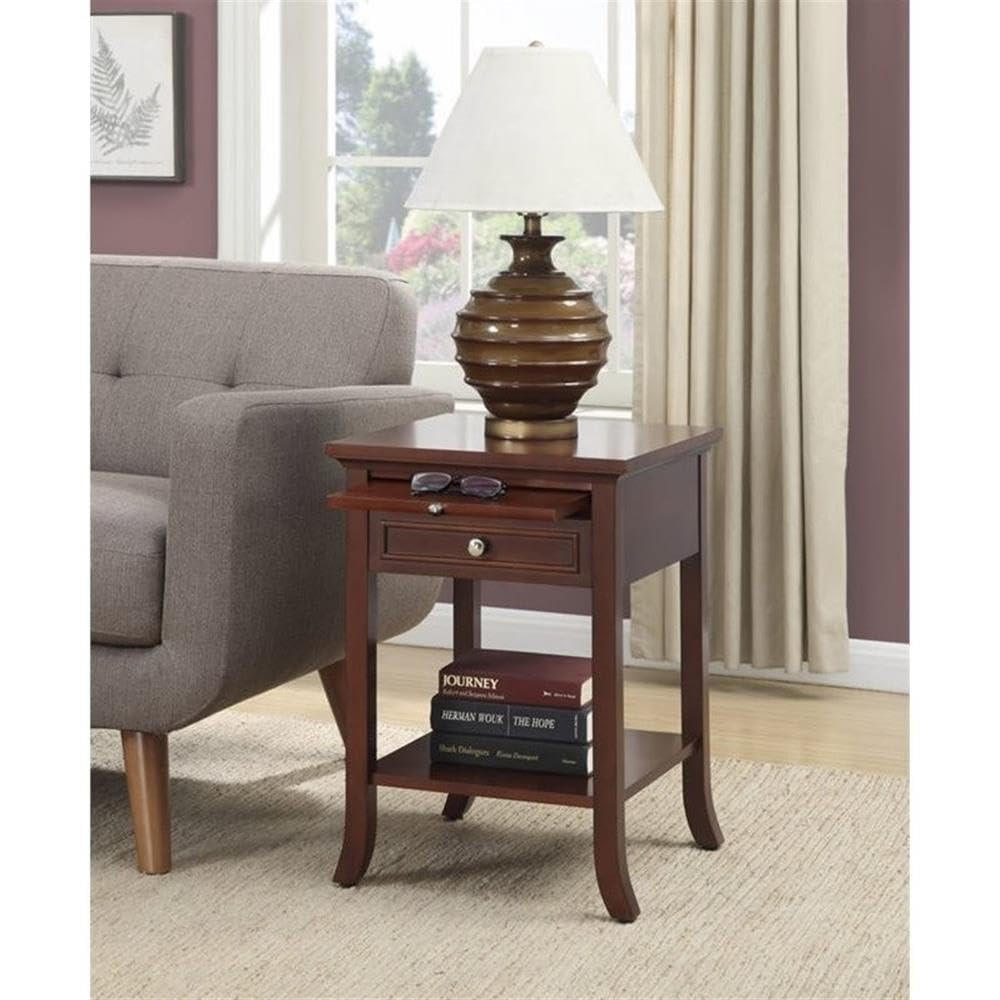 Espresso Mahogany Wood End Table Set of 2 T61576