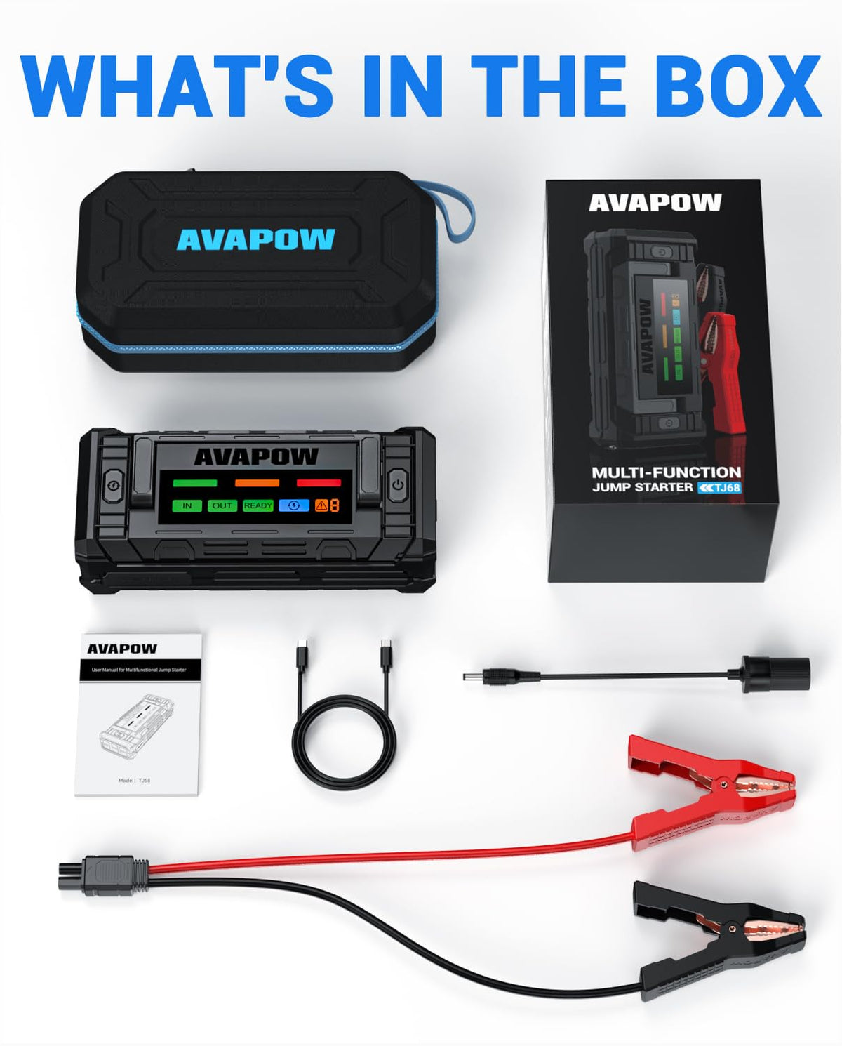 10000A Portable Battery Jumper Starter with 4" HD Display S811