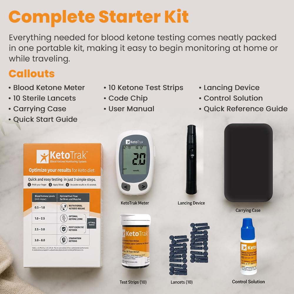 Blood Ketone Testing Kit with 10 Strips J19887