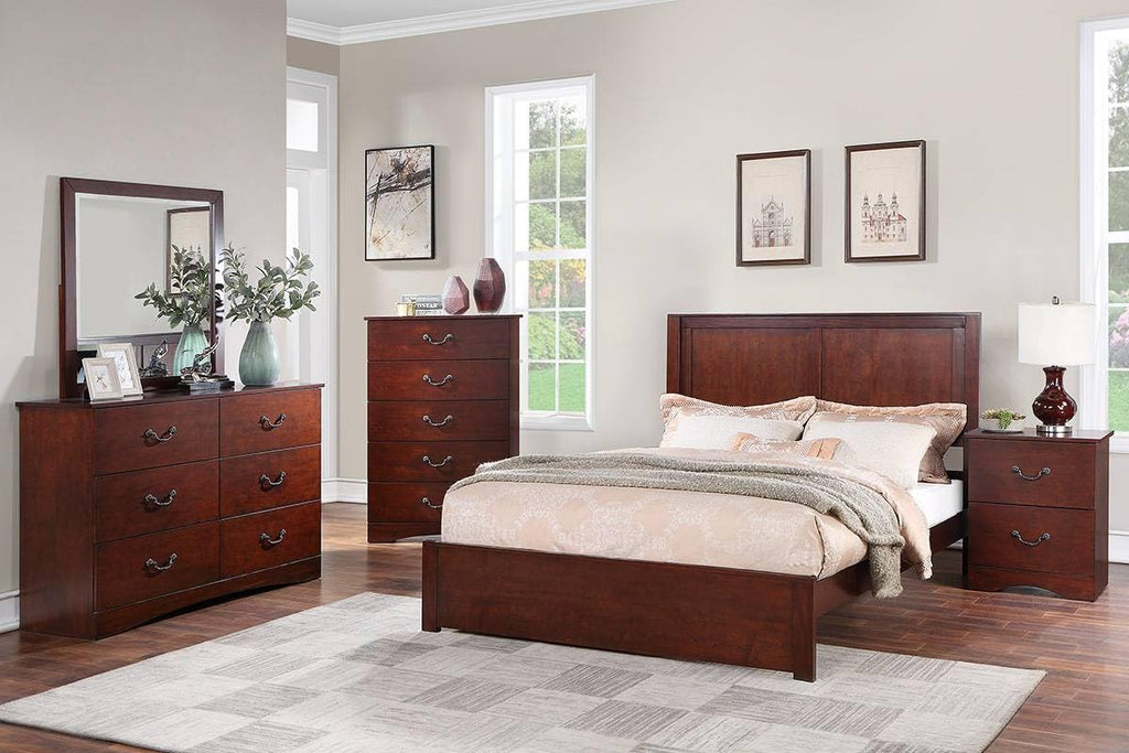 California King Bed Frame with Two Panel Headboard L3293