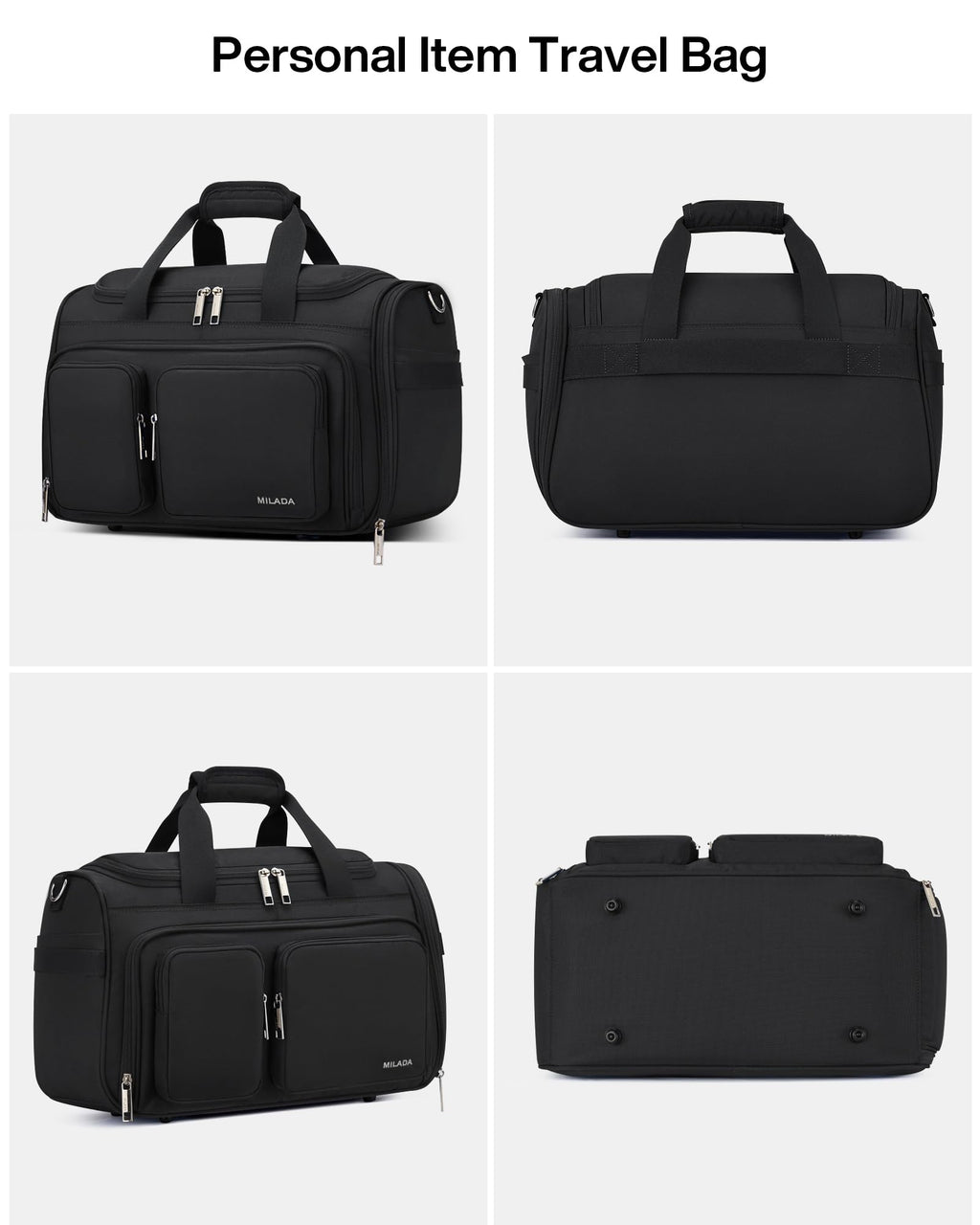 Lightweight Foldable Underseat Carry On Luggage Black B30212