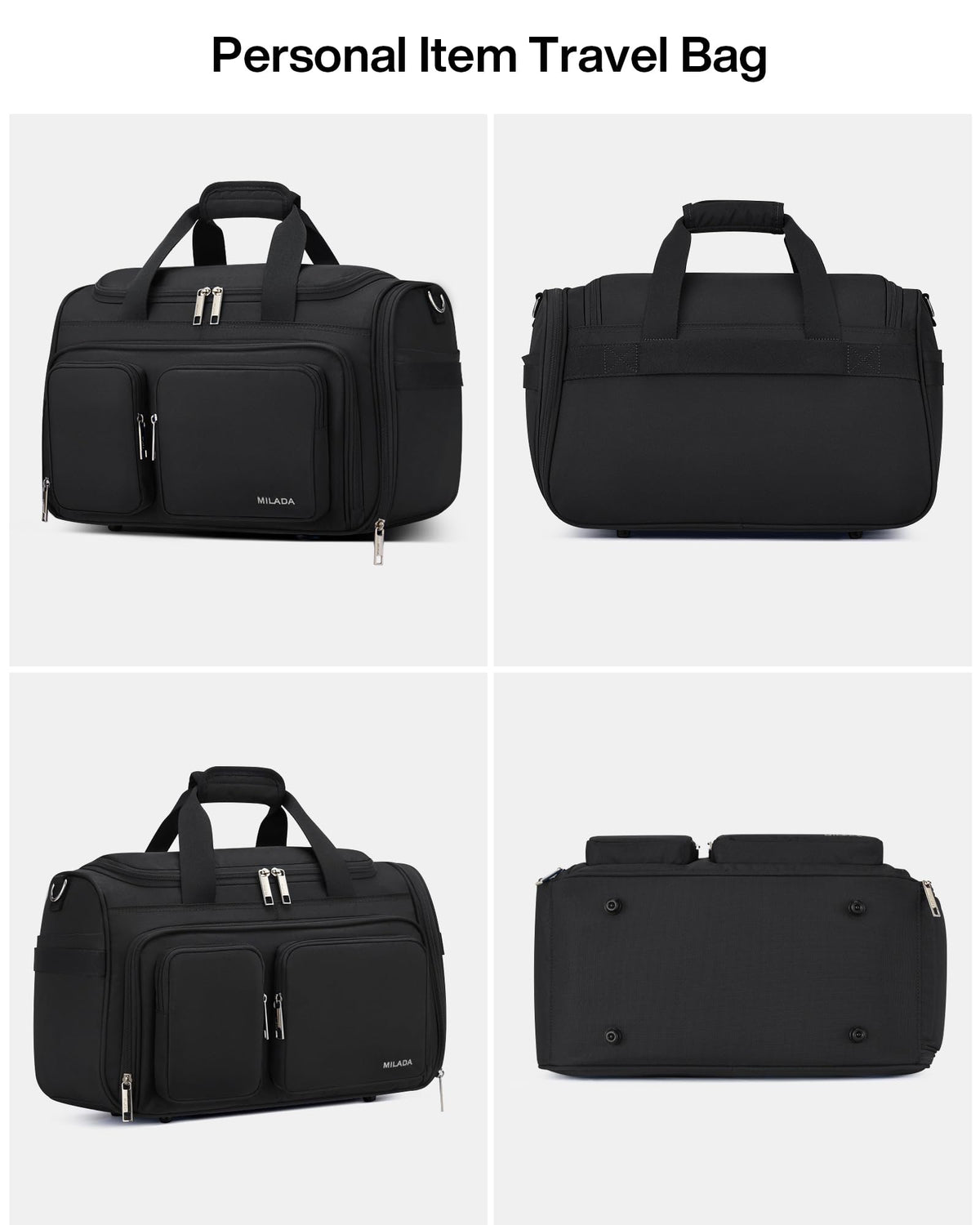Lightweight Foldable Underseat Carry On Luggage Black B30212
