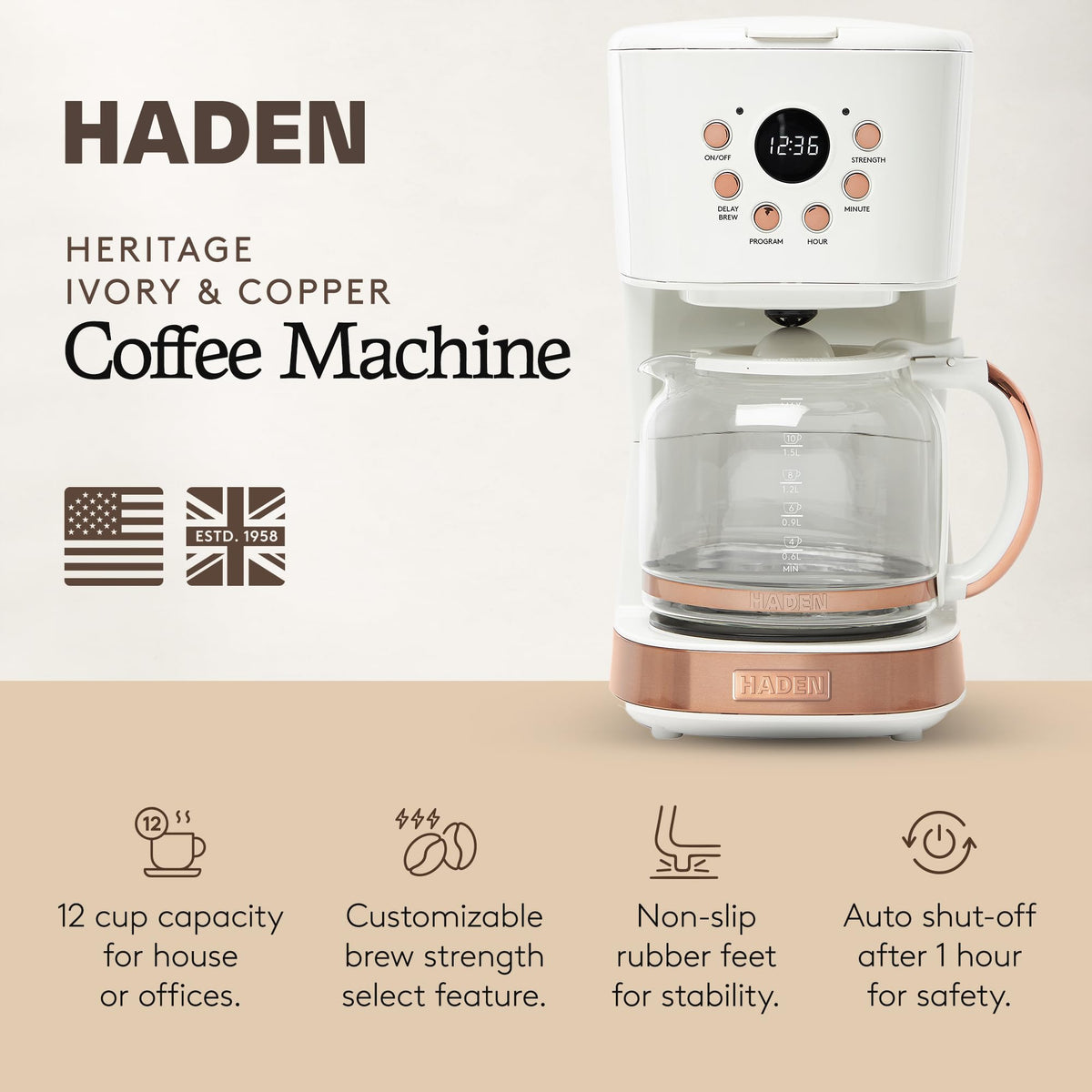 12 Cup Programmable Drip Coffee Maker C976069