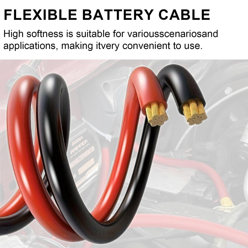 0 Gauge CCA Battery Cable 10FT Red 10FT Black X57289