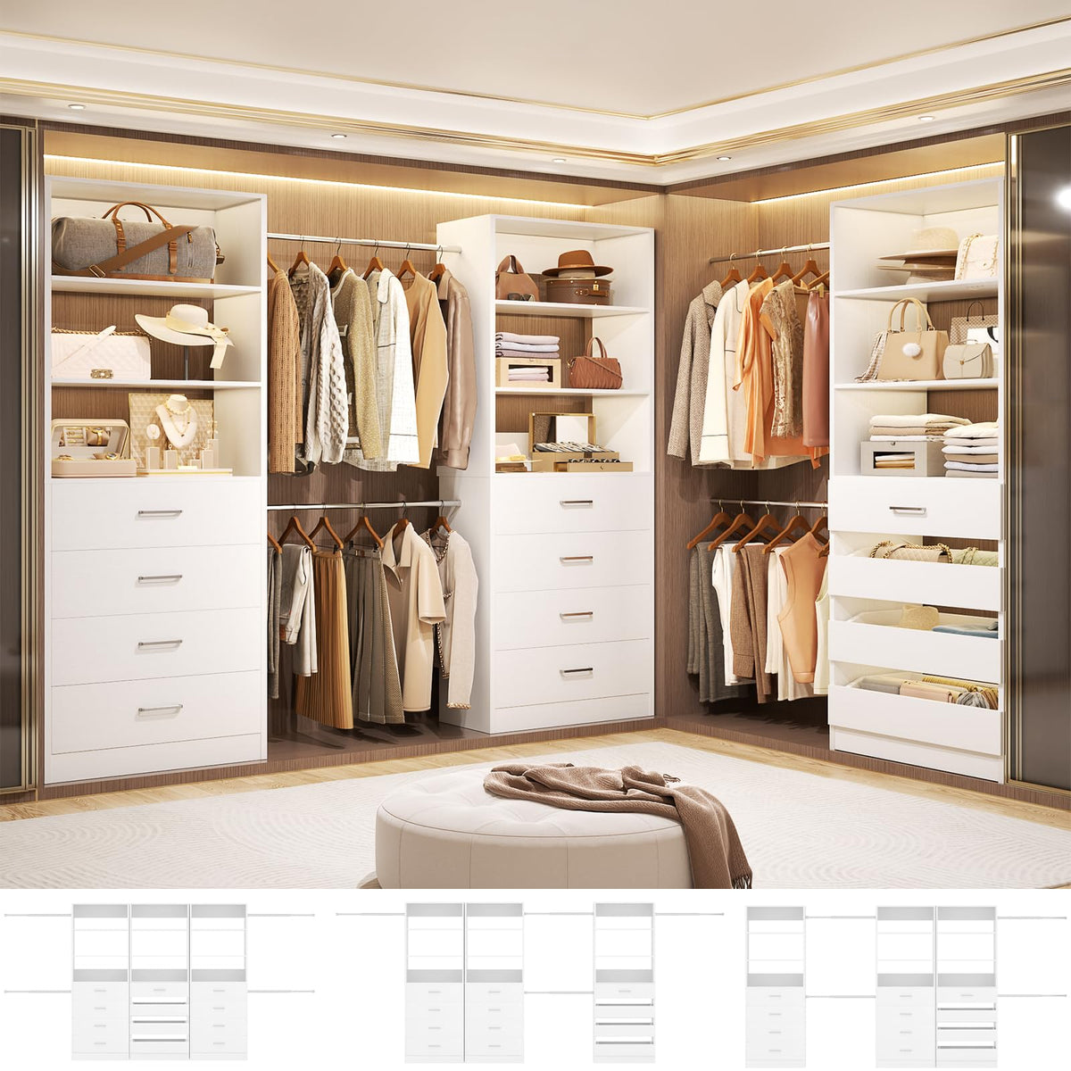 Wood Closet Organizer with 12 Drawers Y73755