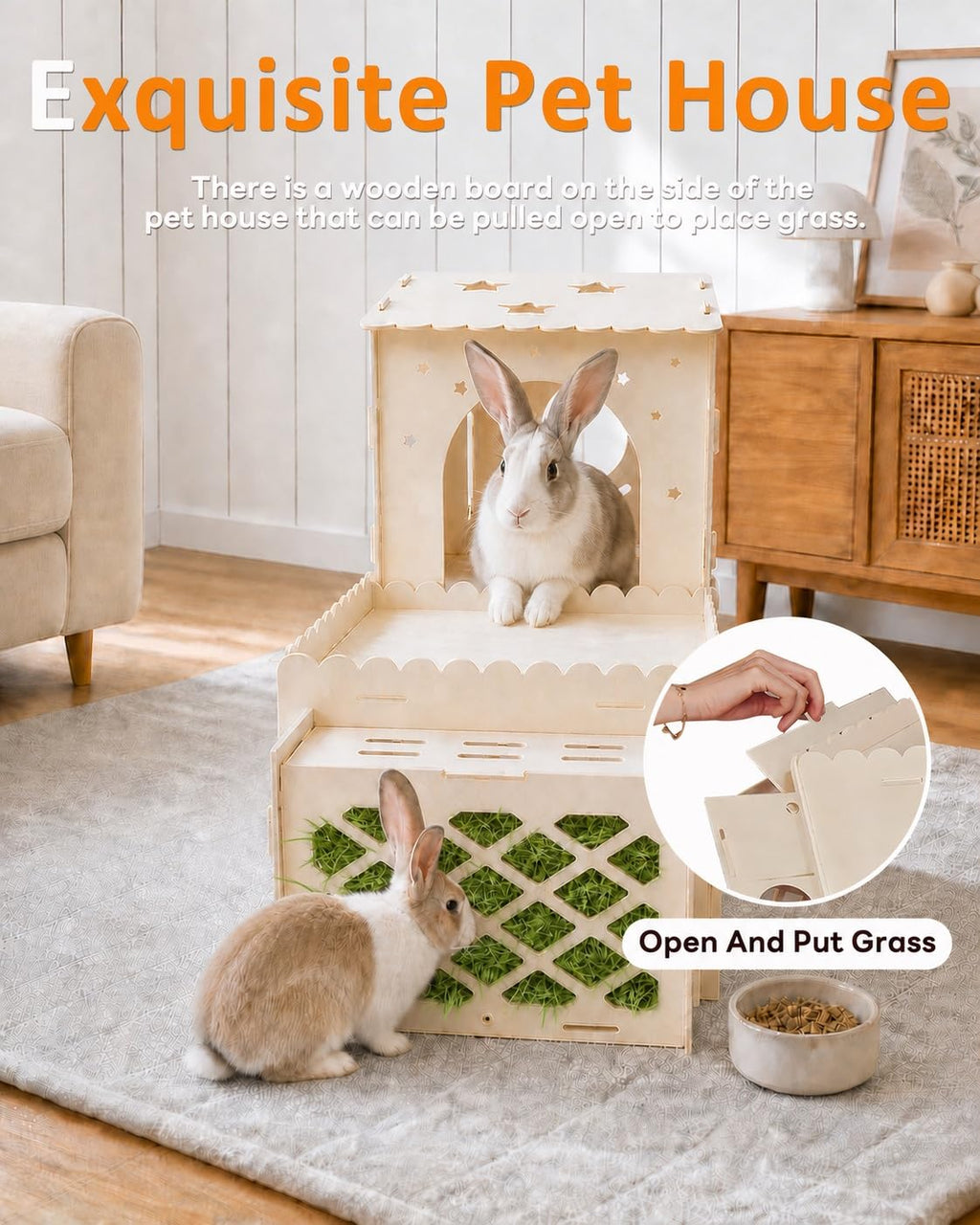 2-Story Wooden Rabbit House R56208