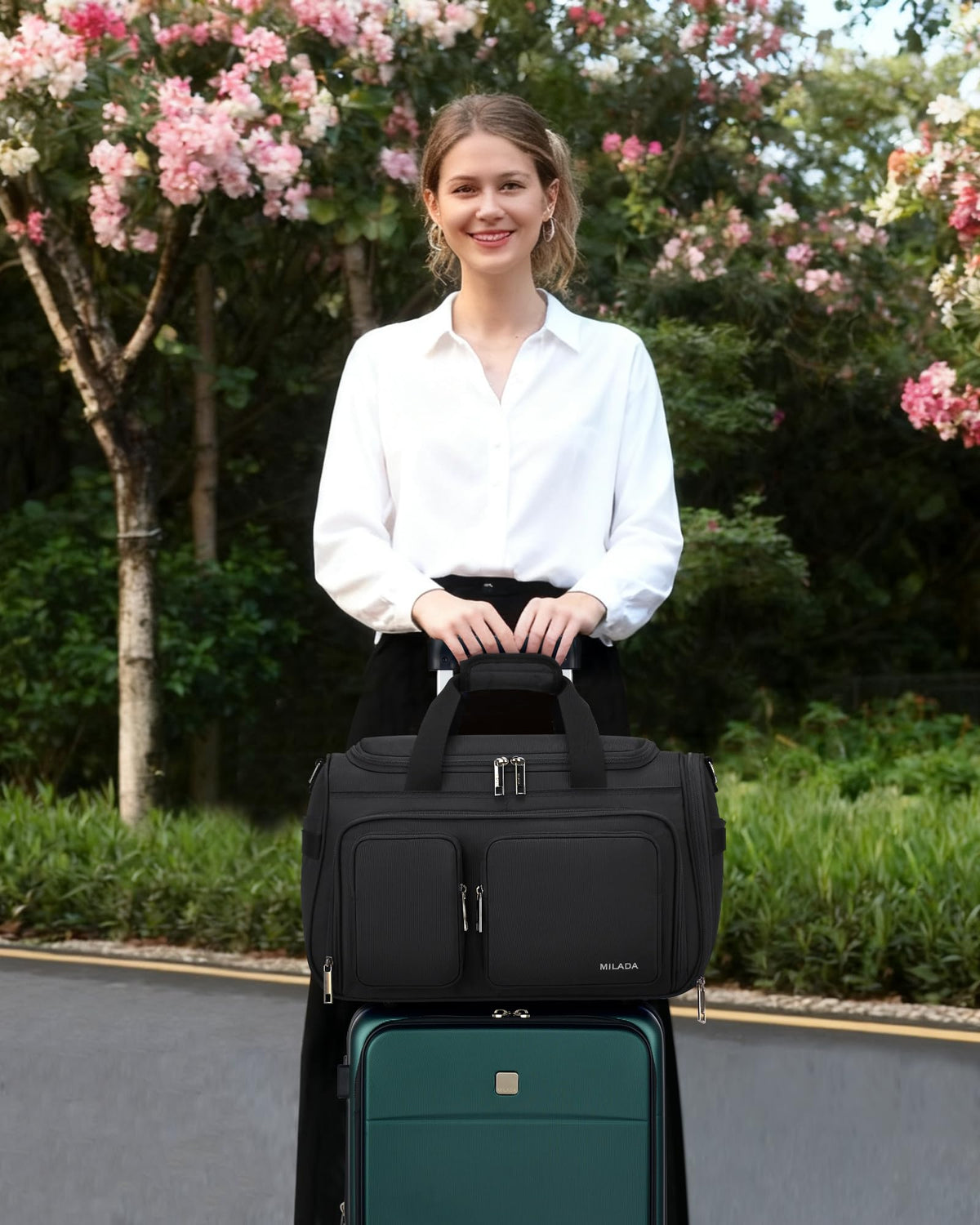Lightweight Foldable Underseat Carry On Luggage Black B30212
