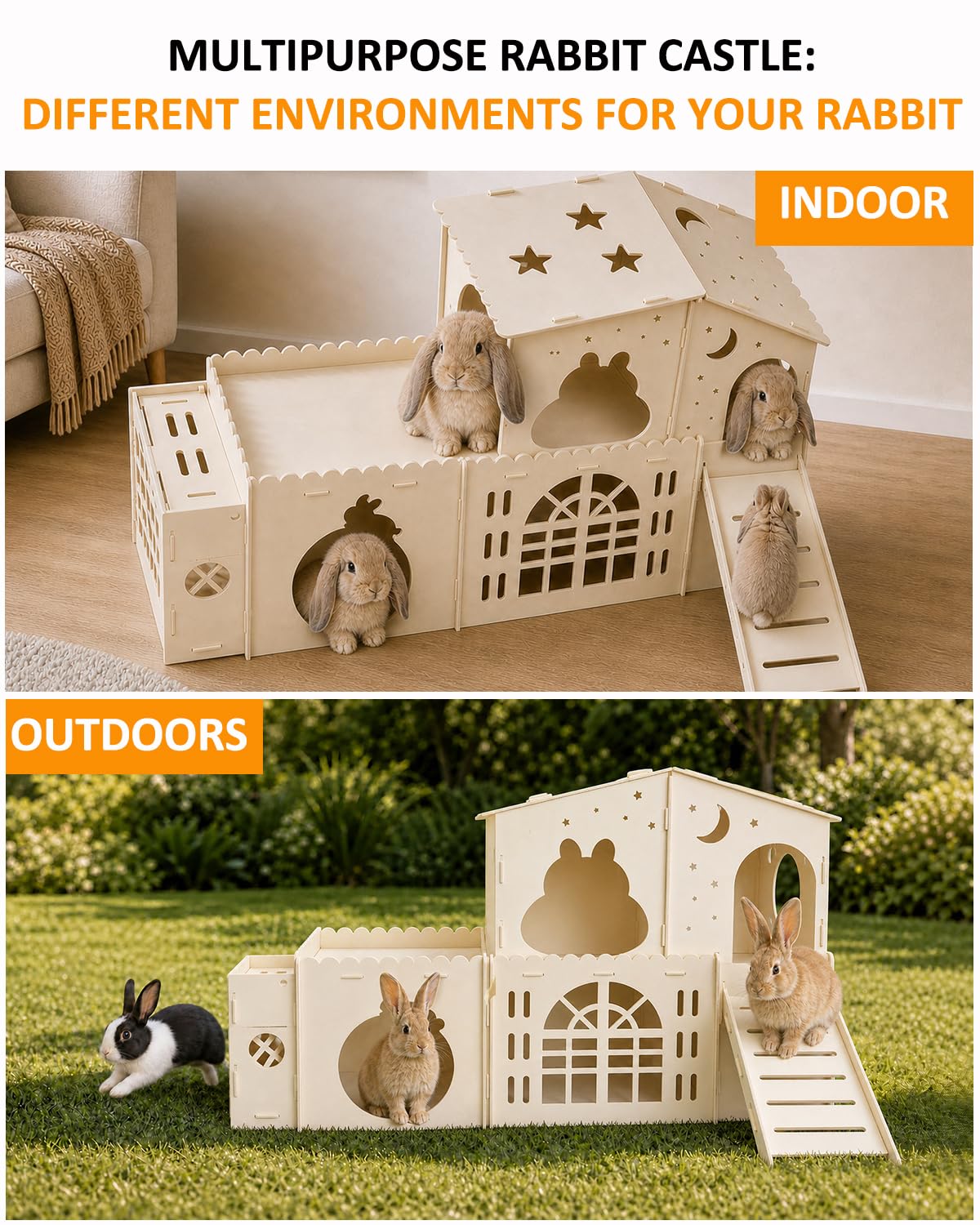 2-Story Wooden Rabbit House R56208