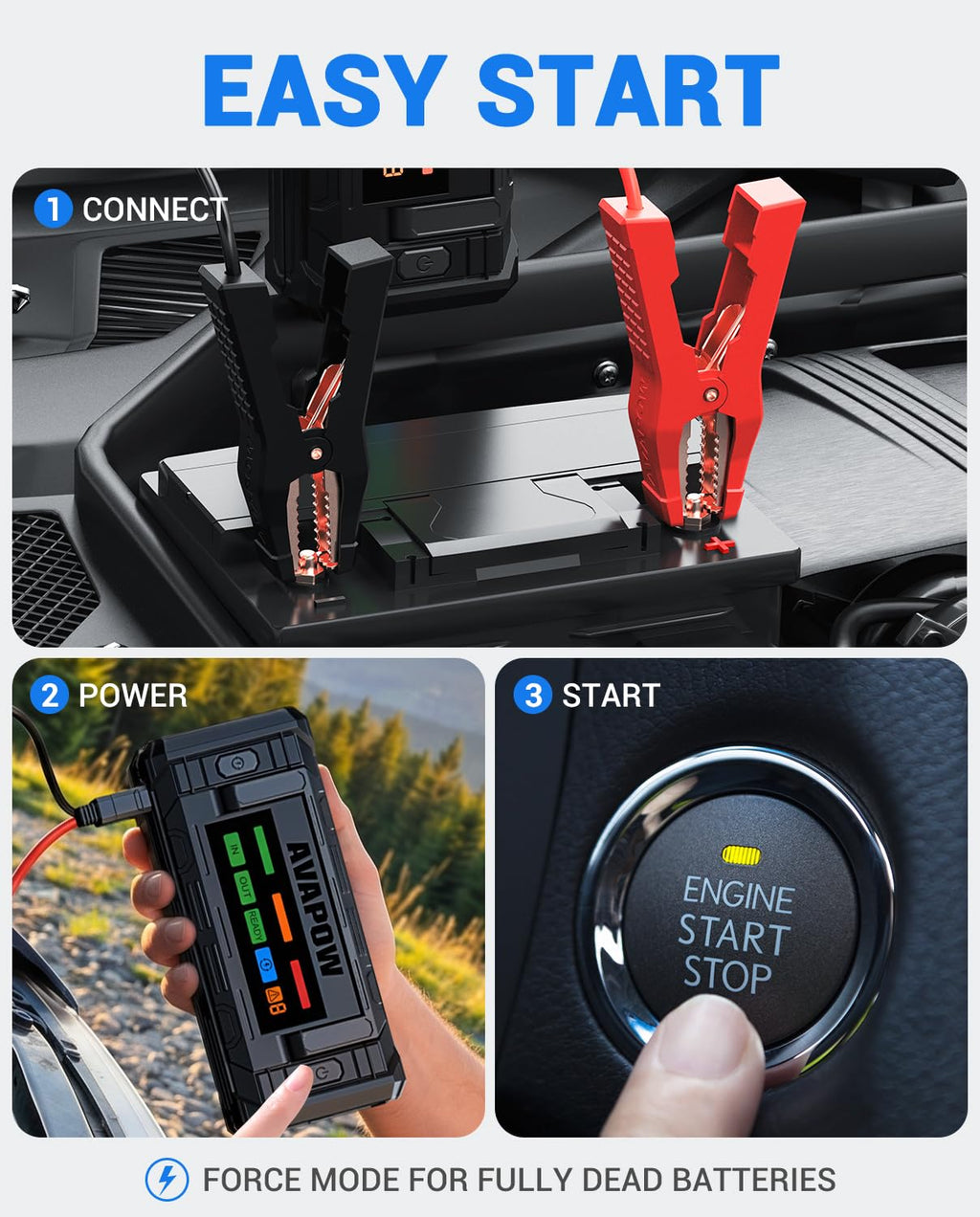 10000A Portable Battery Jumper Starter with 4" HD Display S811