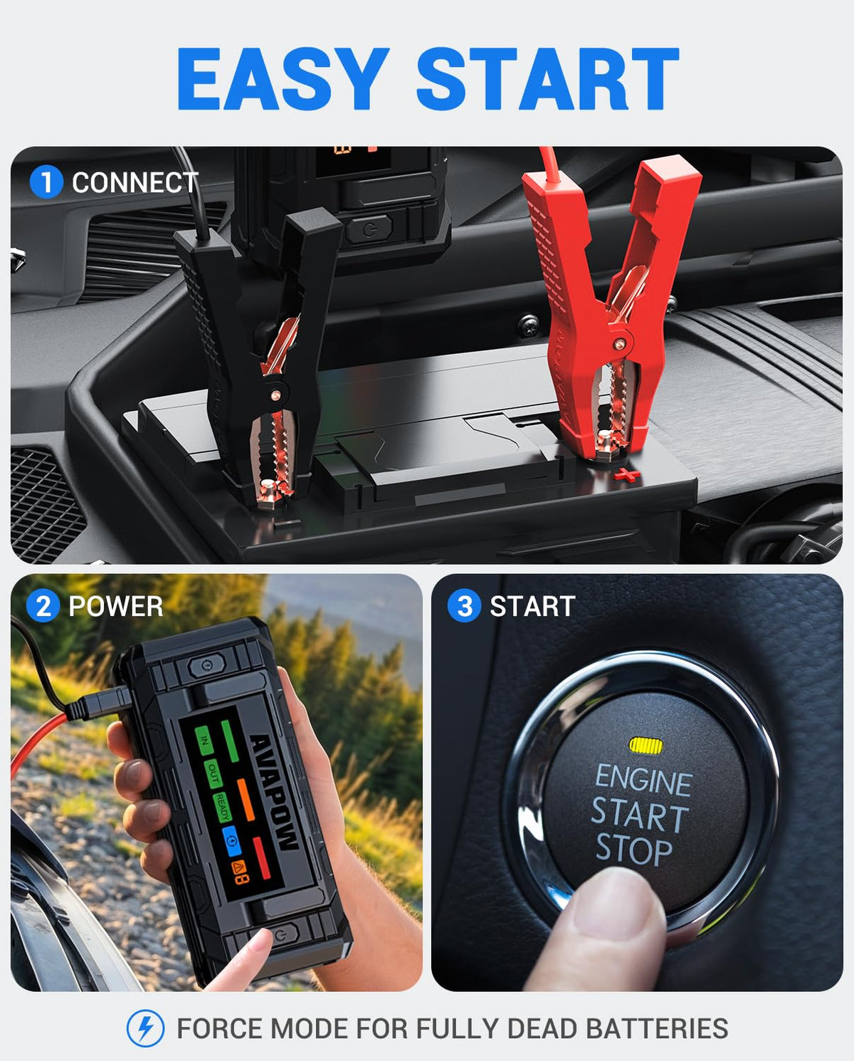 10000A Portable Battery Jumper Starter with 4" HD Display S811