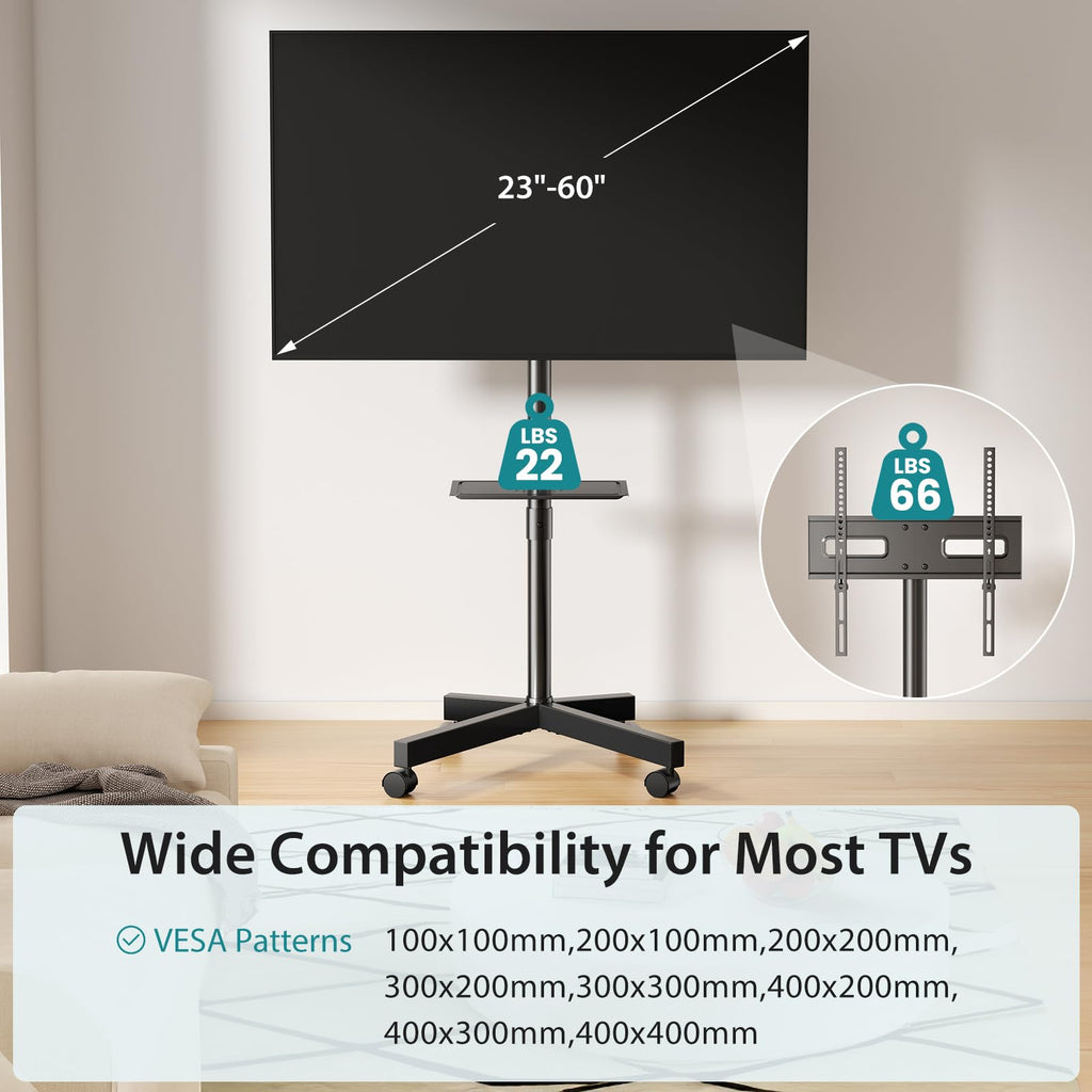 Rolling TV Stand with Wheels for 23-60 Inch Screen B943466