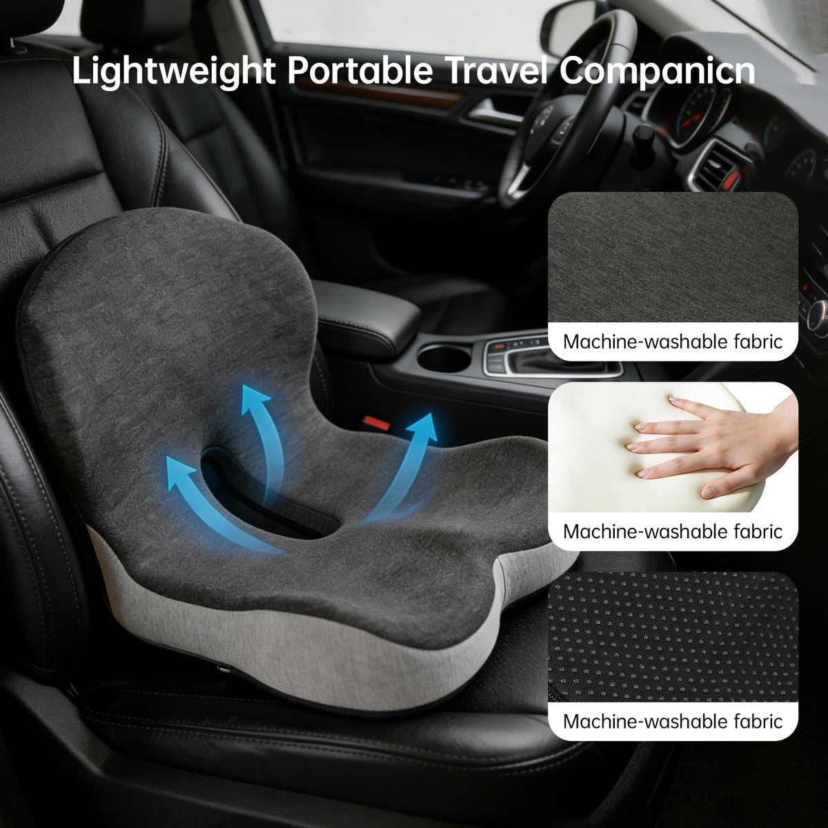 L-Shaped Memory Foam Seat Cushion with Back Support N42126