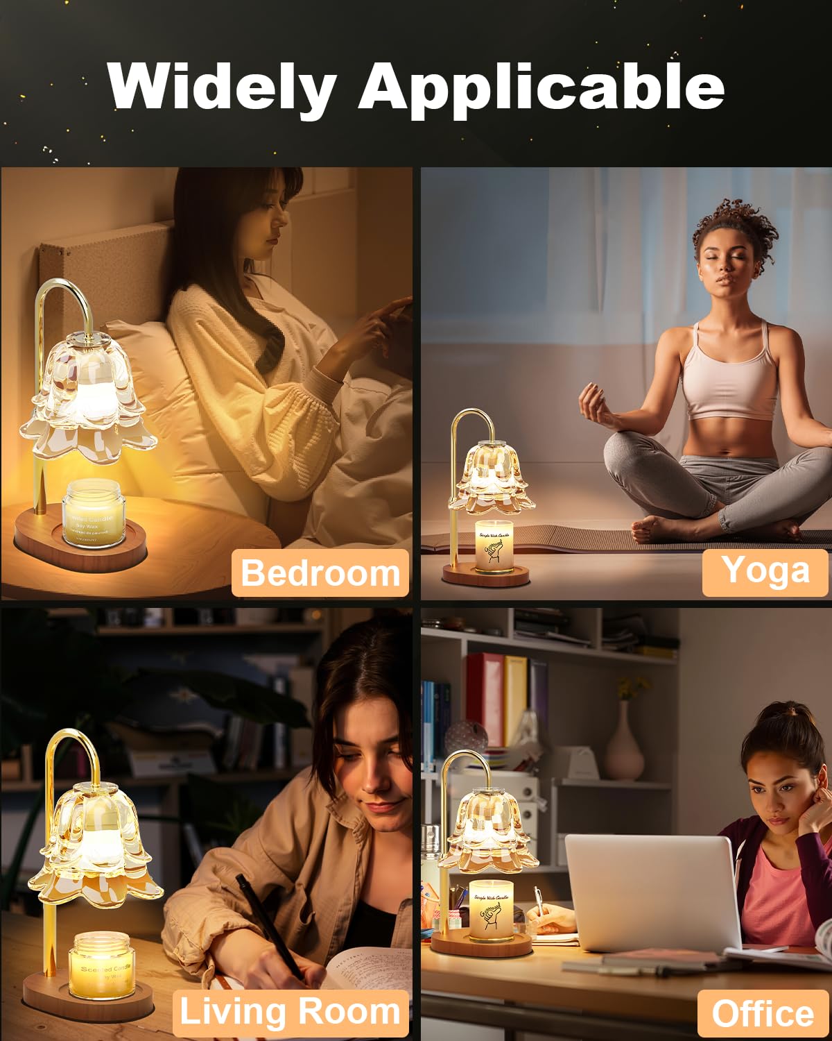 Dimmable Height Adjustable Candle Warmer Lamp with Timer T348
